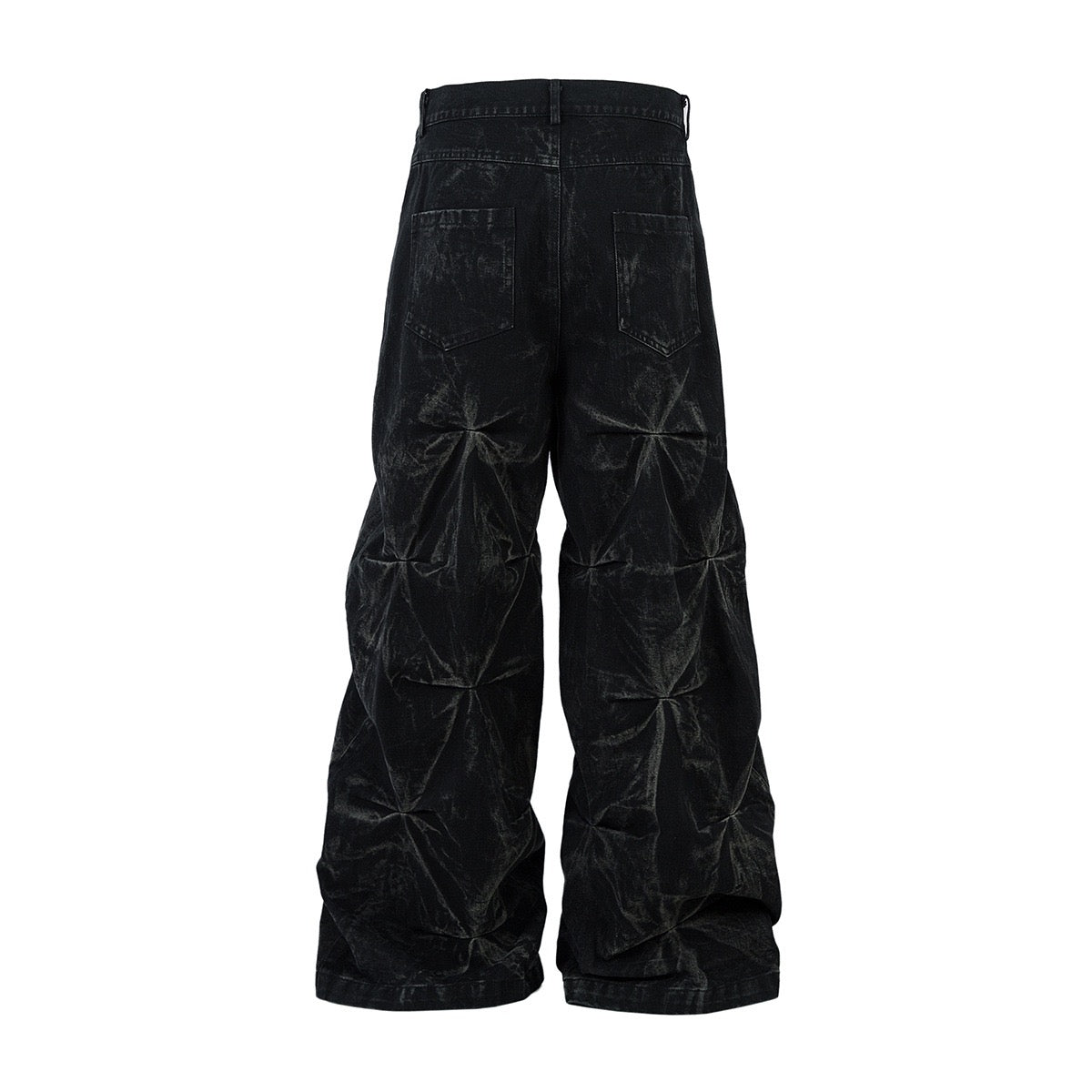 3D Quilted Denim with star-shaped puff texture