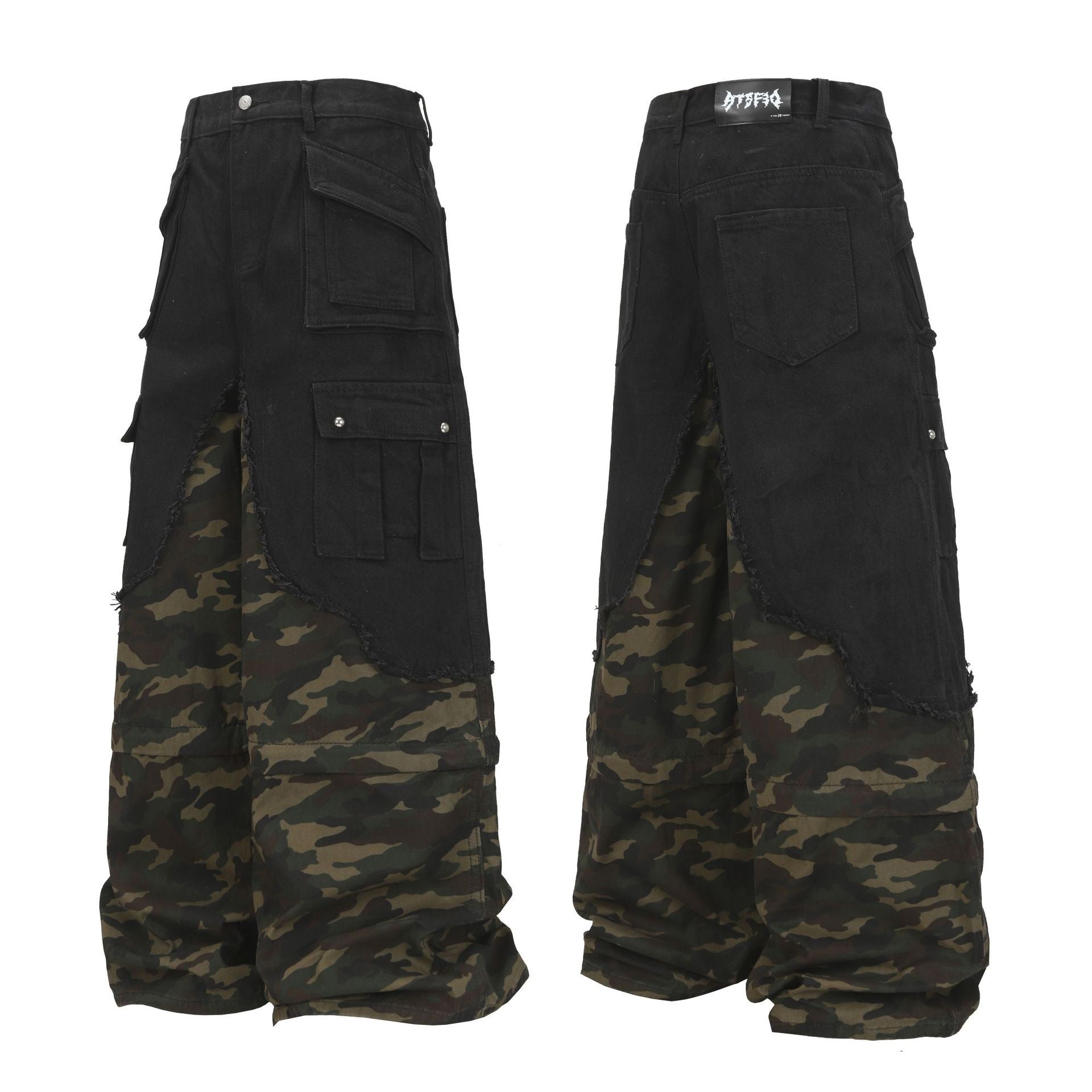 Camo Two-Piece Baggy Wide-Leg Jeans