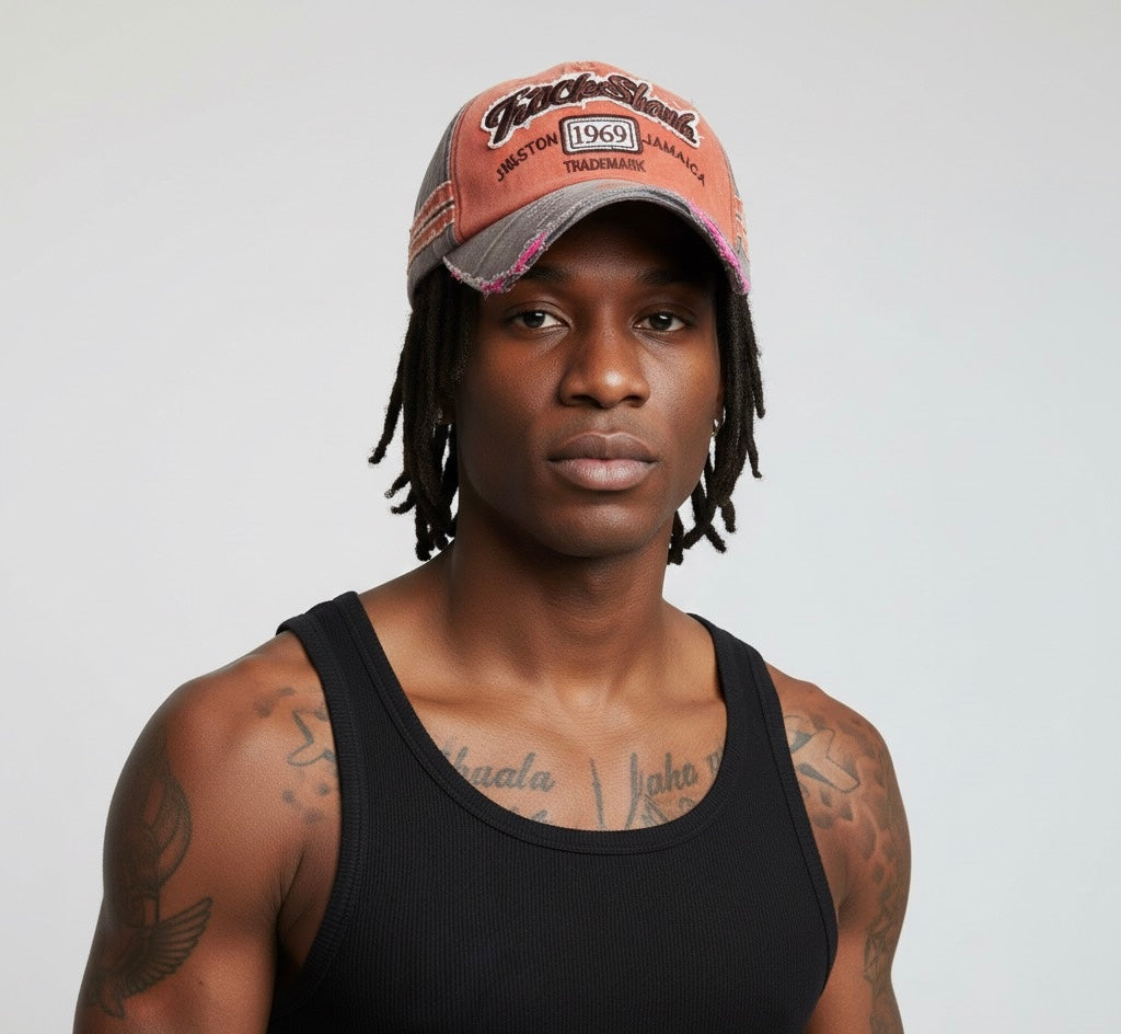 MINAKOLIFE Rock Shark Kingston 1969 Jamaica Distressed Vintage Baseball Cap