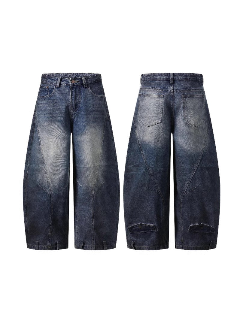 Splicing Design Jeans Loose and Lazy Ins Pants