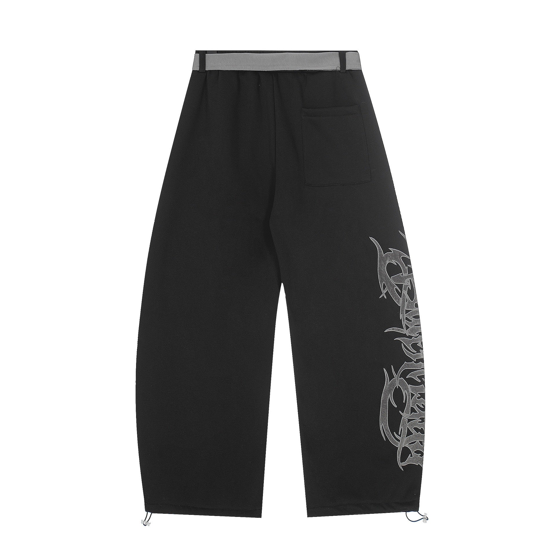 Graphic Drawstring Joggers large gothic/flame side graphic