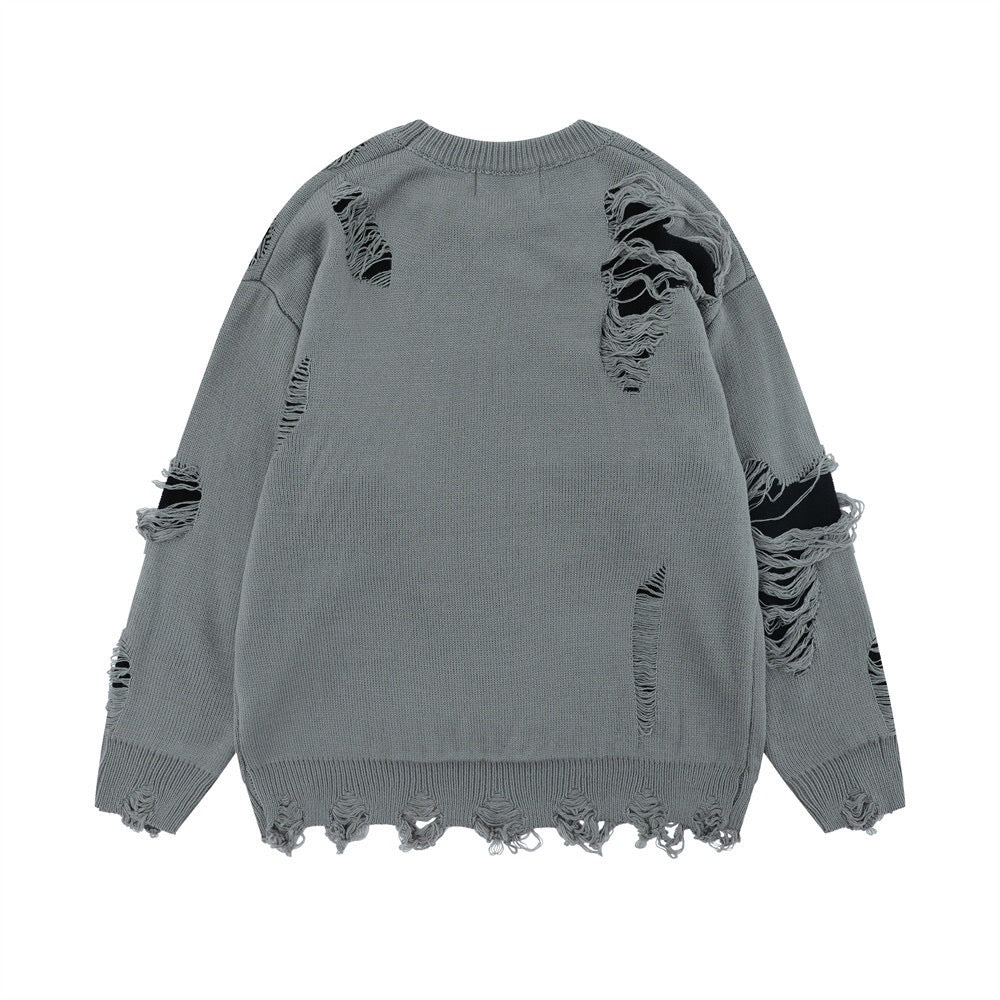 Gothic Text Distressed Sweater