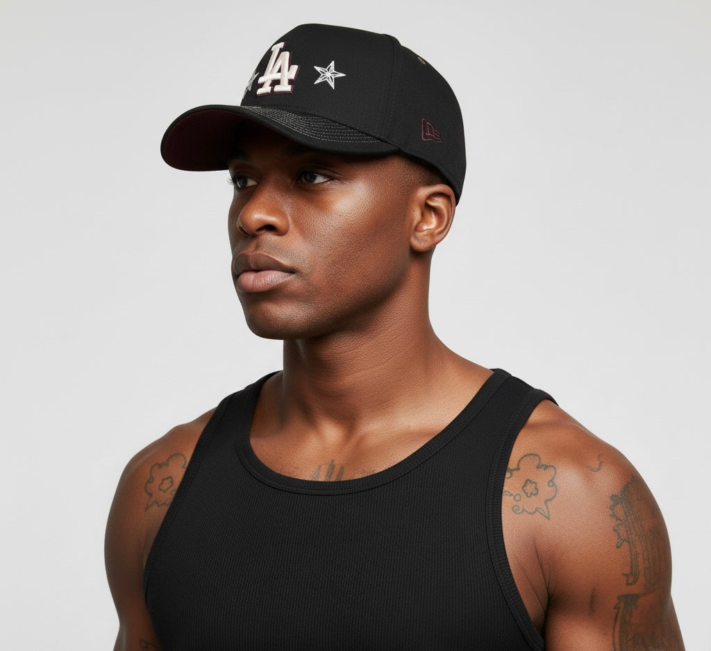 New Era A-Frame 9Fifty Los Angeles Dodgers snapback cap with a black crown