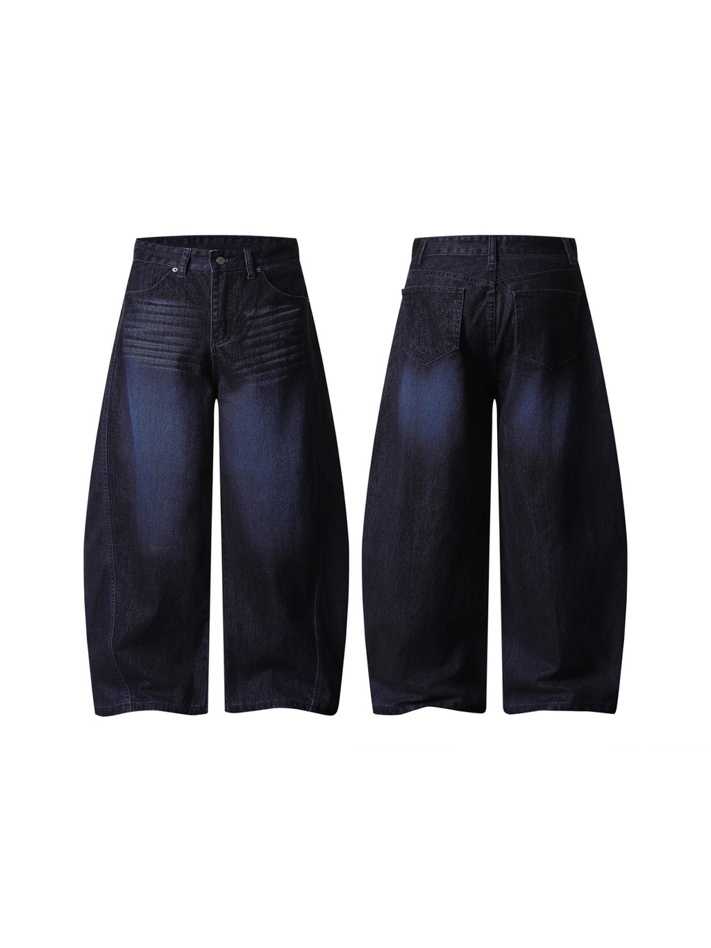 Vintage Flocked Blue Washed Scimitar Pants