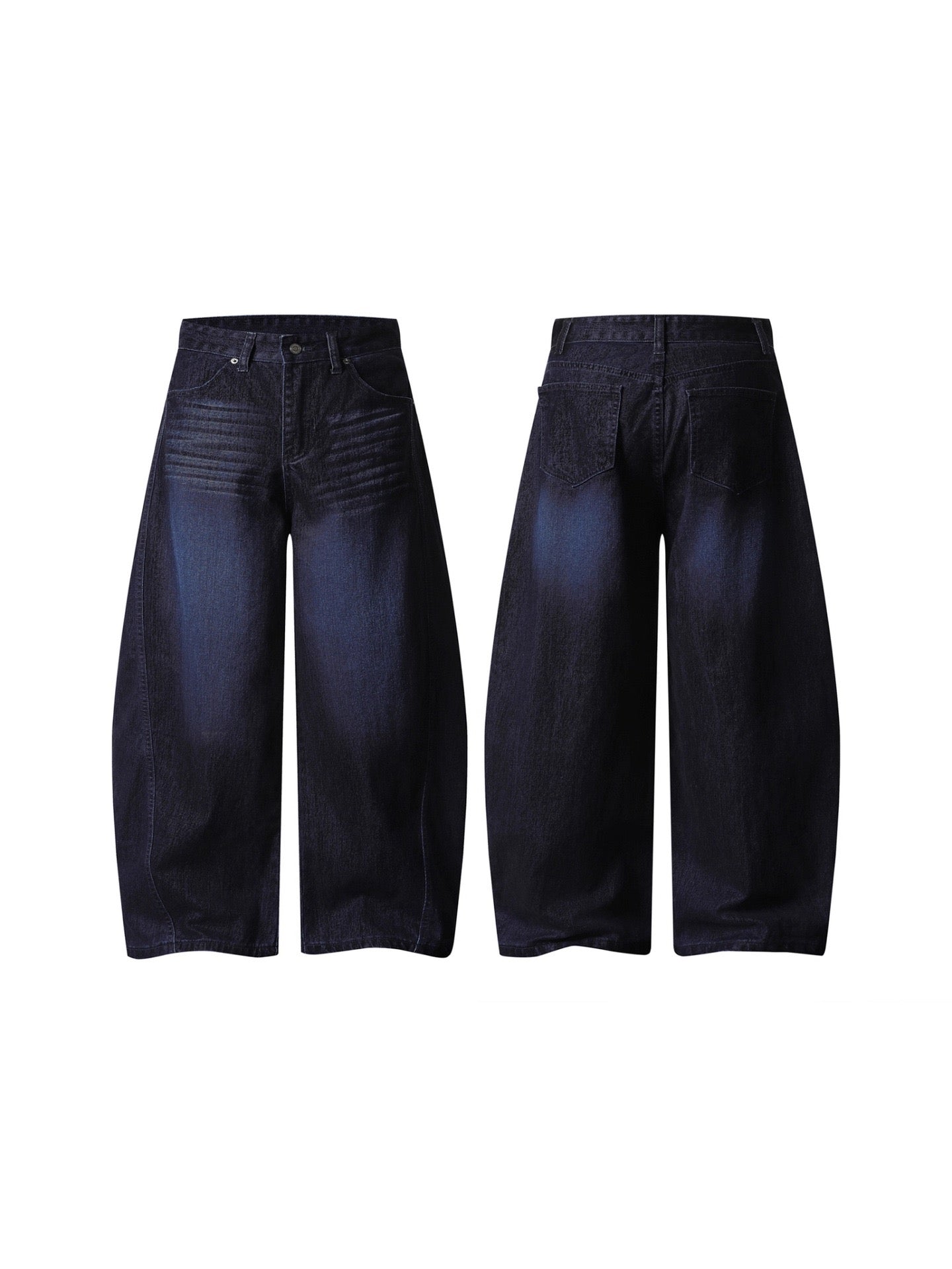 Vintage Flocked Blue Washed Scimitar Pants