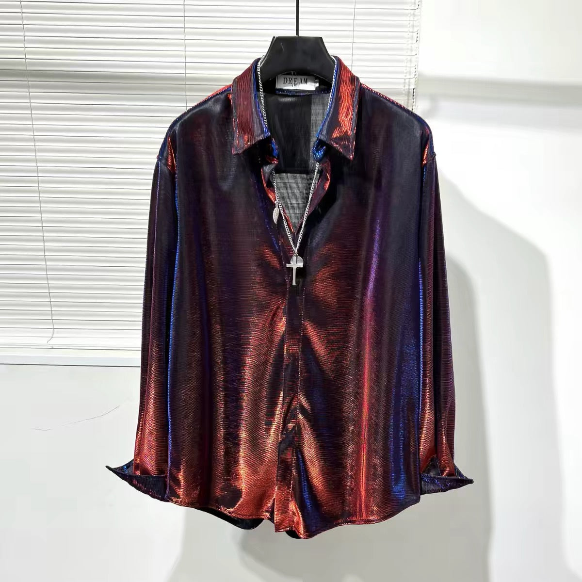 Bordeaux Eclipse Satin Shirt