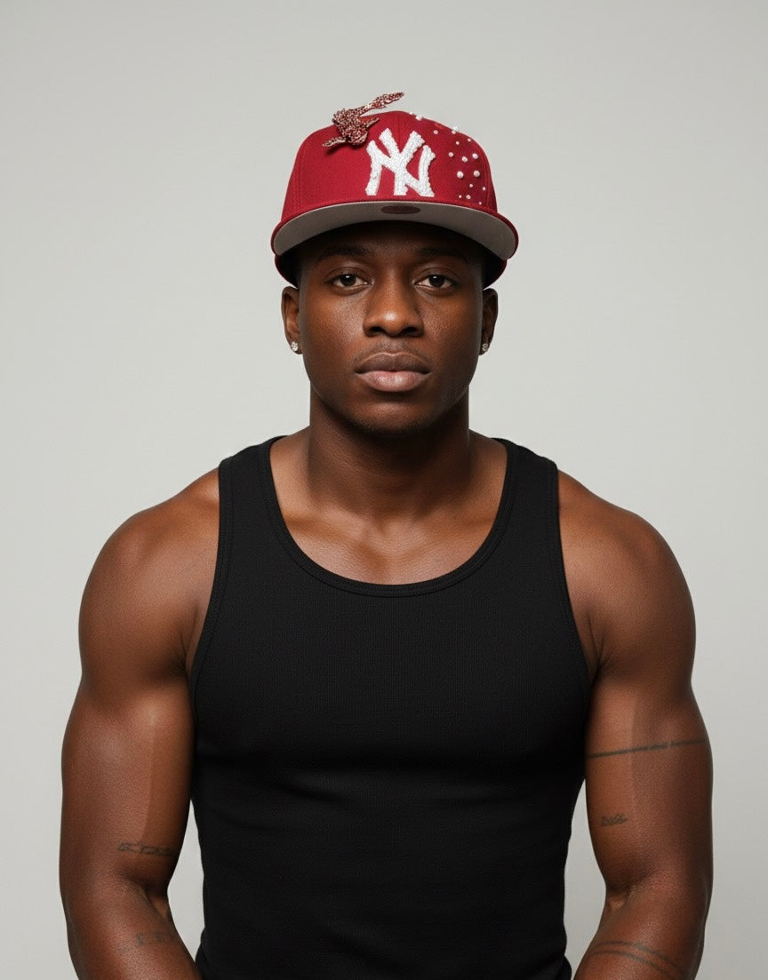 CUSTOMIZED New York Yankees in red SNAPBACK #OceanDripCollection