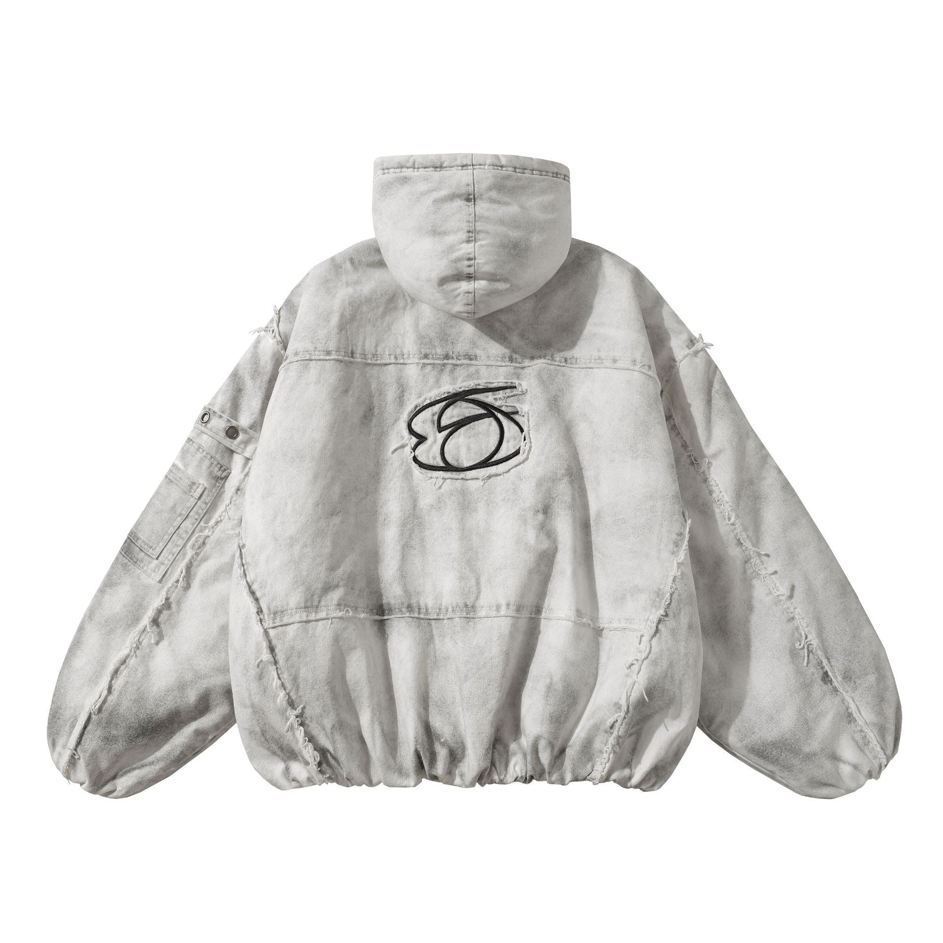 Dirty Dyed Raw Edge Old Thickeneded Warm Cotton Jacket