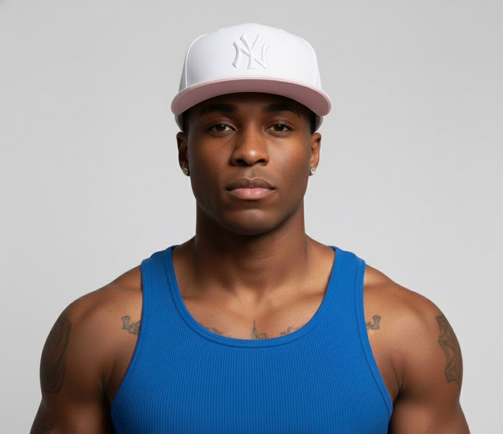 New Era New York Yankees cap with light pink underbrim