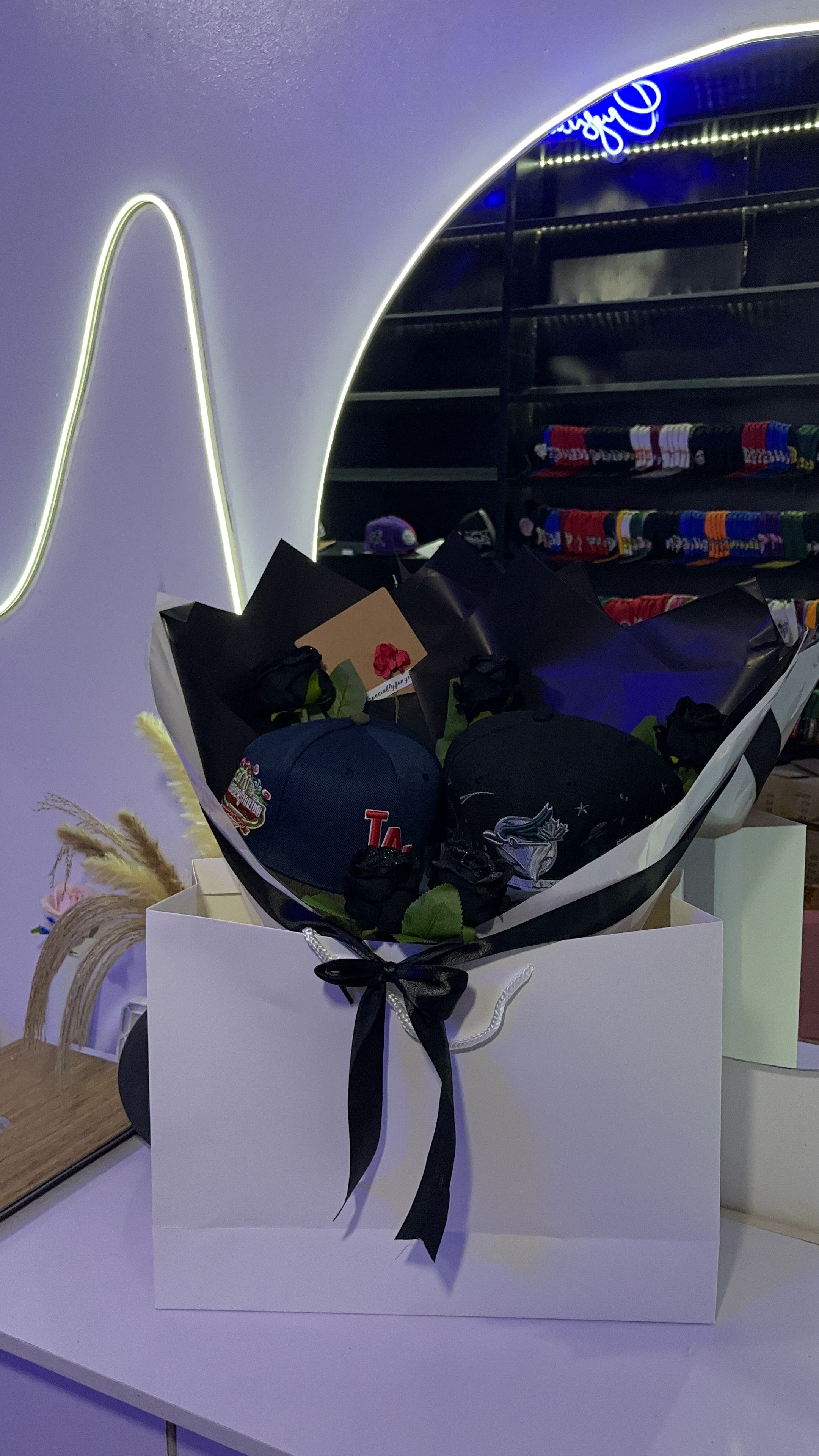 Cap bouquet containing two caps