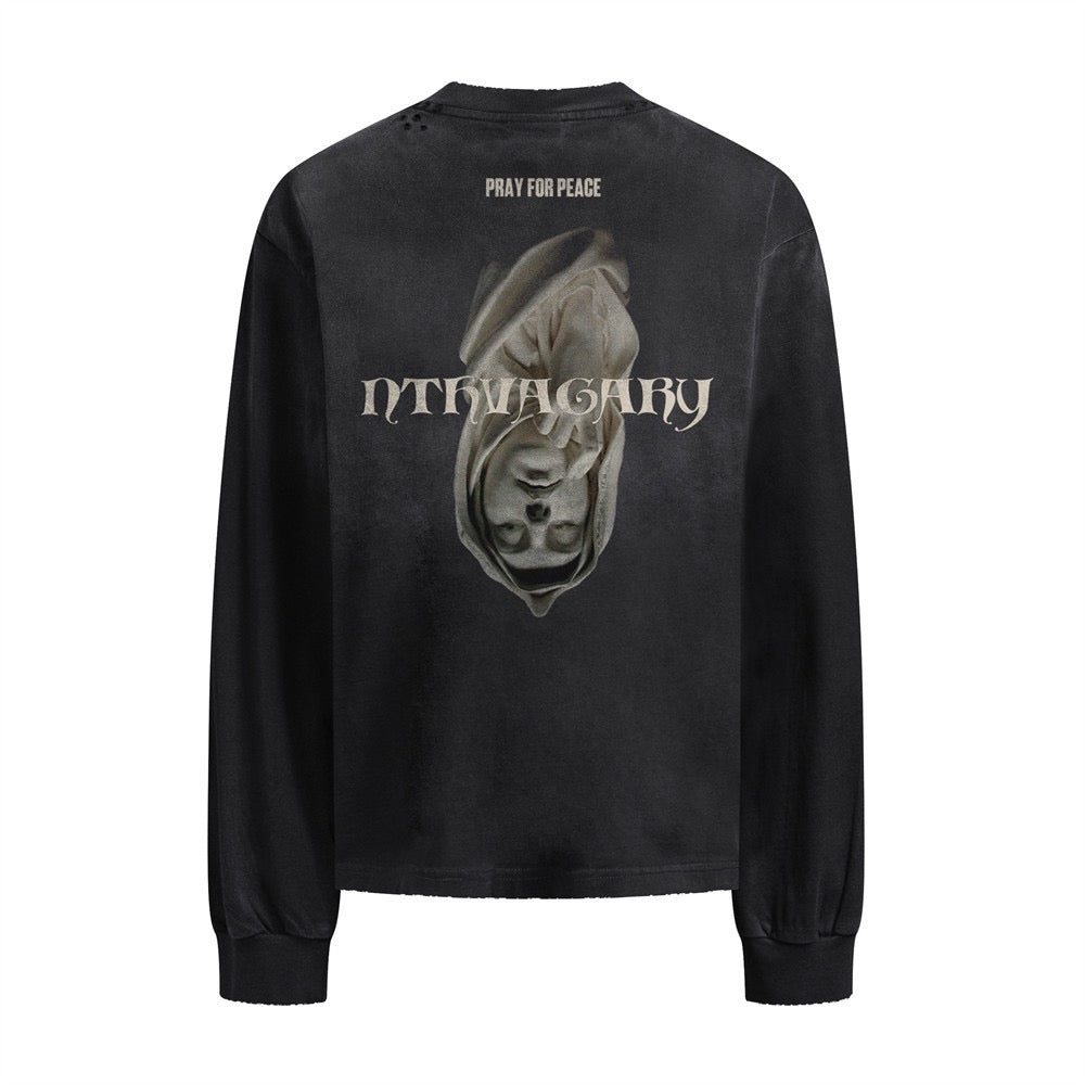 Washed black crewneck sweatshirt