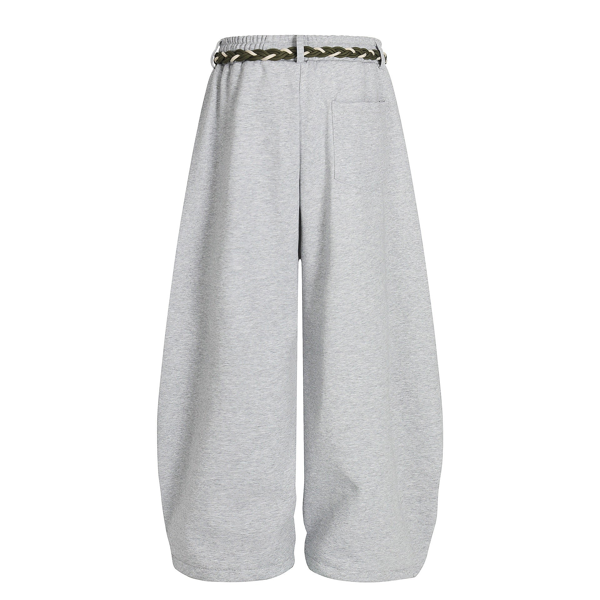 Baggy Sweatpants with unique braided rope belt with a red tassel