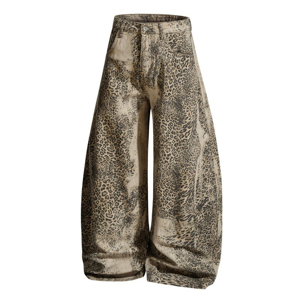 Jaded London Leopard Fade Colossus Jeans