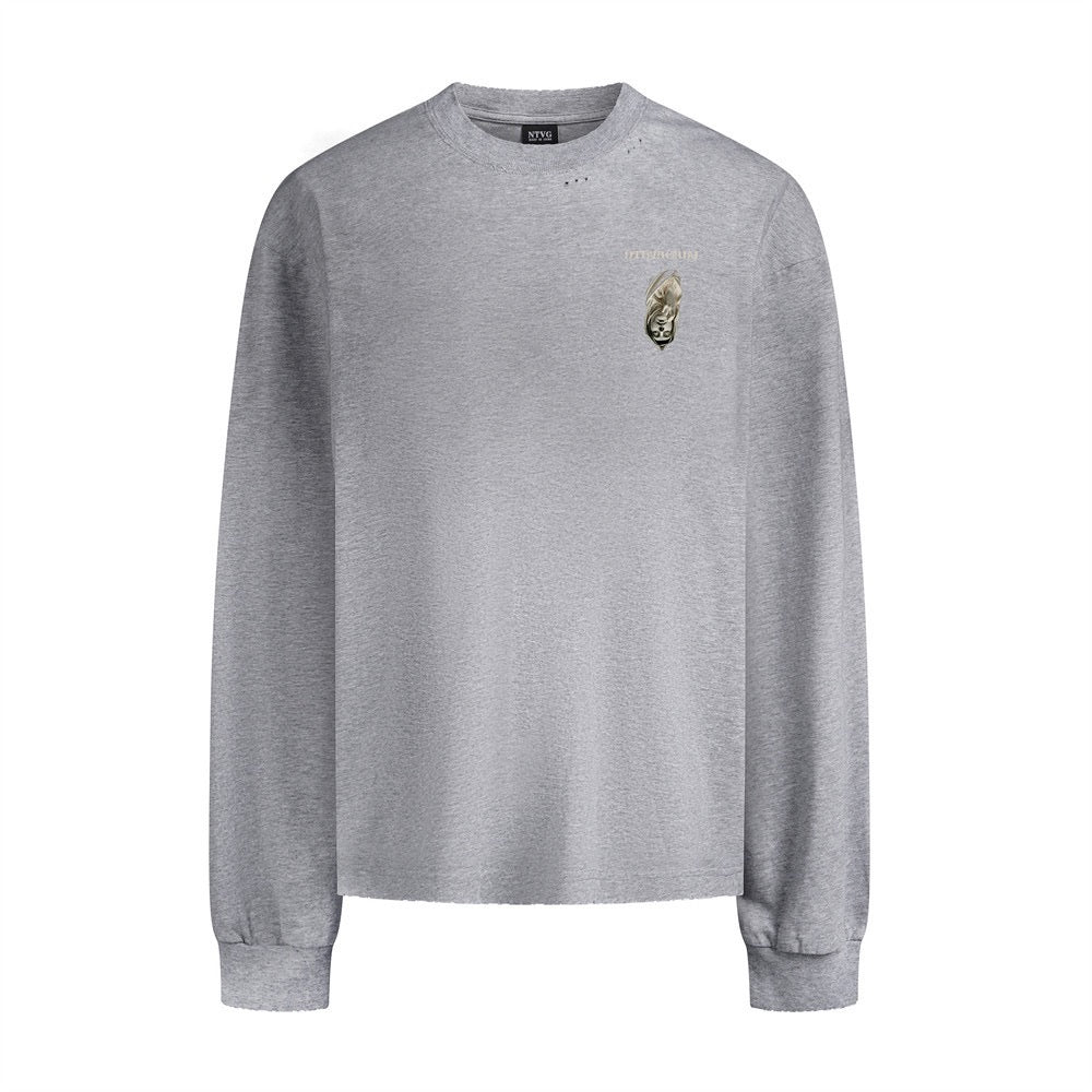 Washed black crewneck sweatshirt