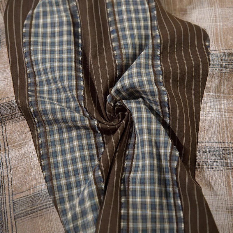 Retro Waste Soil Style Plaid Long Sleeve Shirt