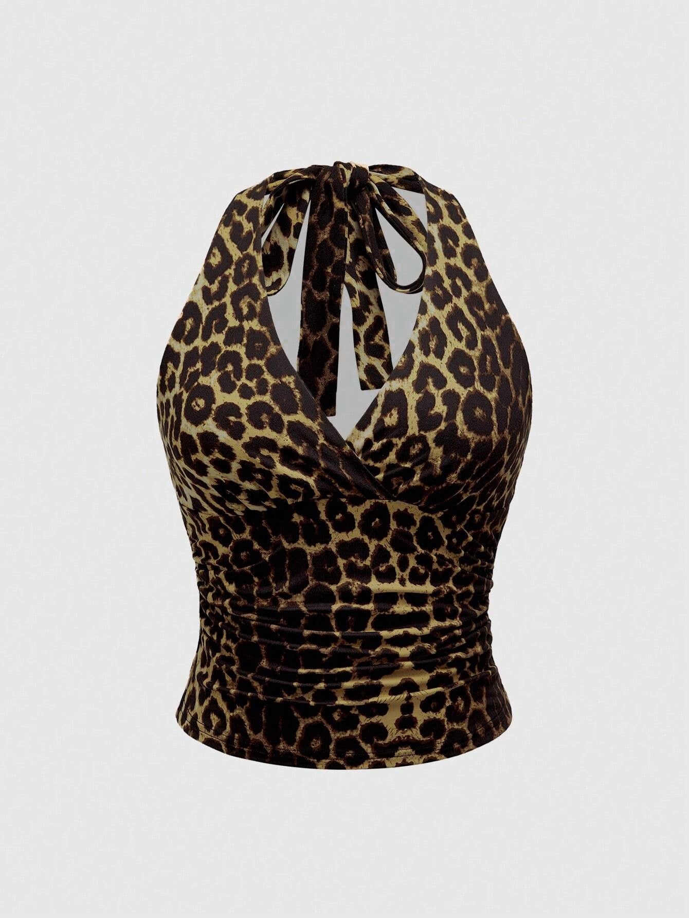 Leopard Halter Neck Top