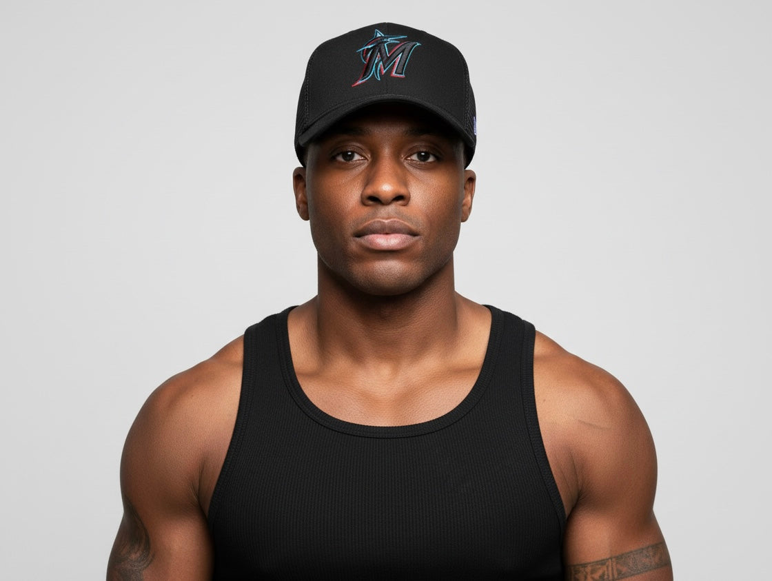 New Era MLB Trucker 9Forty Cap Miami Marlins "Black"