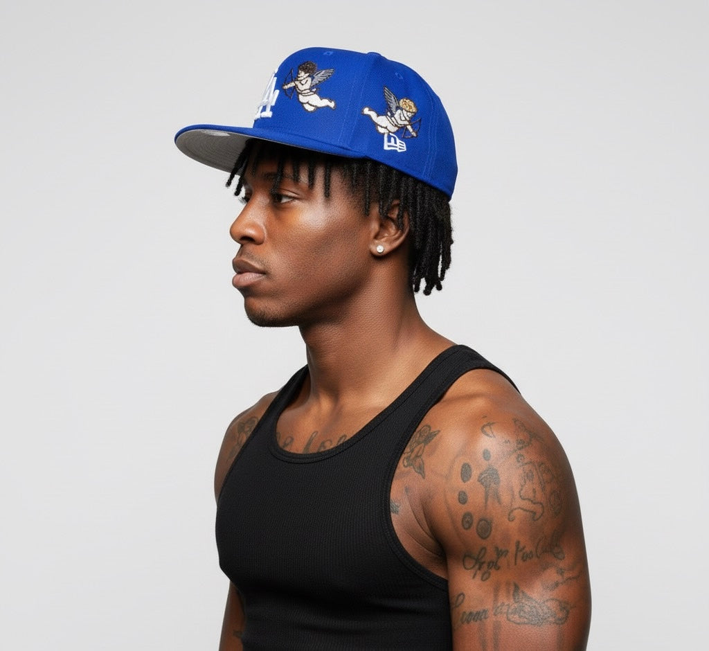 Los Angeles Dodgers New Era Born x Raised Royal Cherub 59FIFTY Fitted Hat in Royal blue