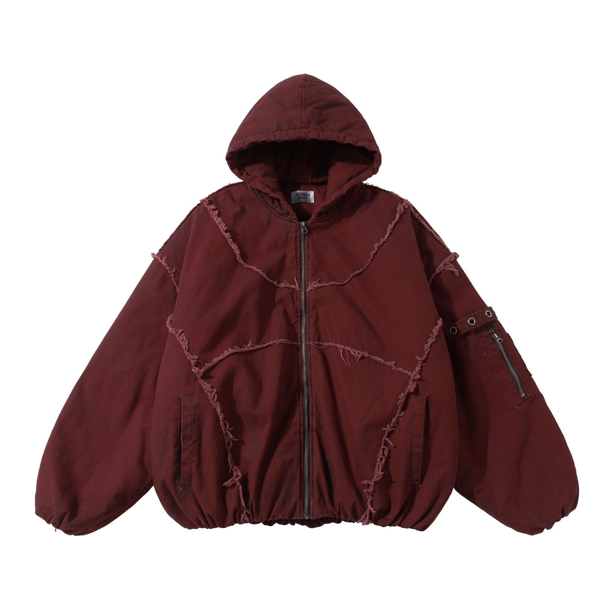 Dirty Dyed Raw Edge Old Thickeneded Warm Cotton Jacket