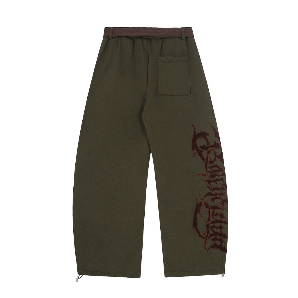 Graphic Drawstring Joggers large gothic/flame side graphic