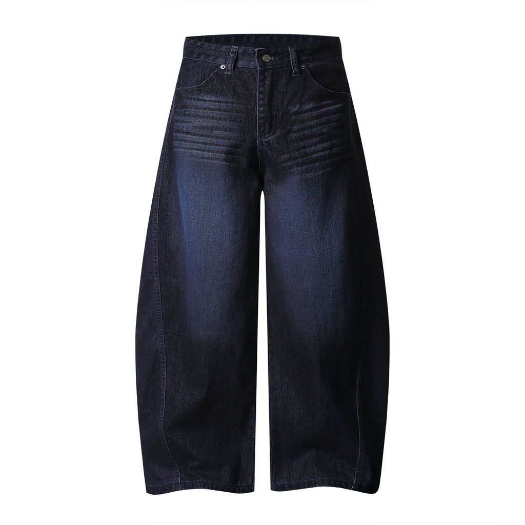 Vintage Flocked Blue Washed Scimitar Pants