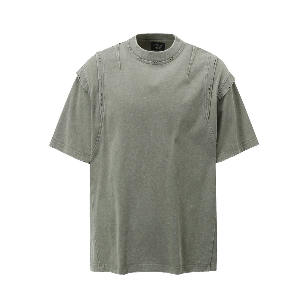 Layered Shoulder Tees washed t-shirts with double-stitched shoulder details.