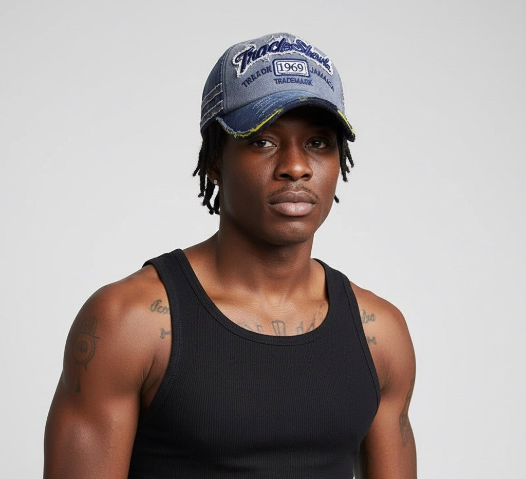 MINAKOLIFE Rock Shark Kingston 1969 Jamaica Distressed Vintage Baseball Cap