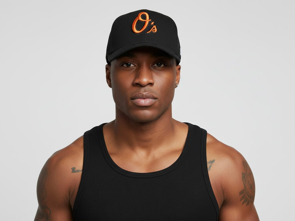 New Era or '47 Brand Baltimore Orioles adjustable hat with the "Cursive O" logo