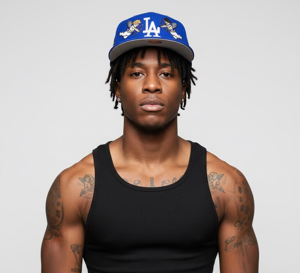 Los Angeles Dodgers New Era Born x Raised Royal Cherub 59FIFTY Fitted Hat in Royal blue