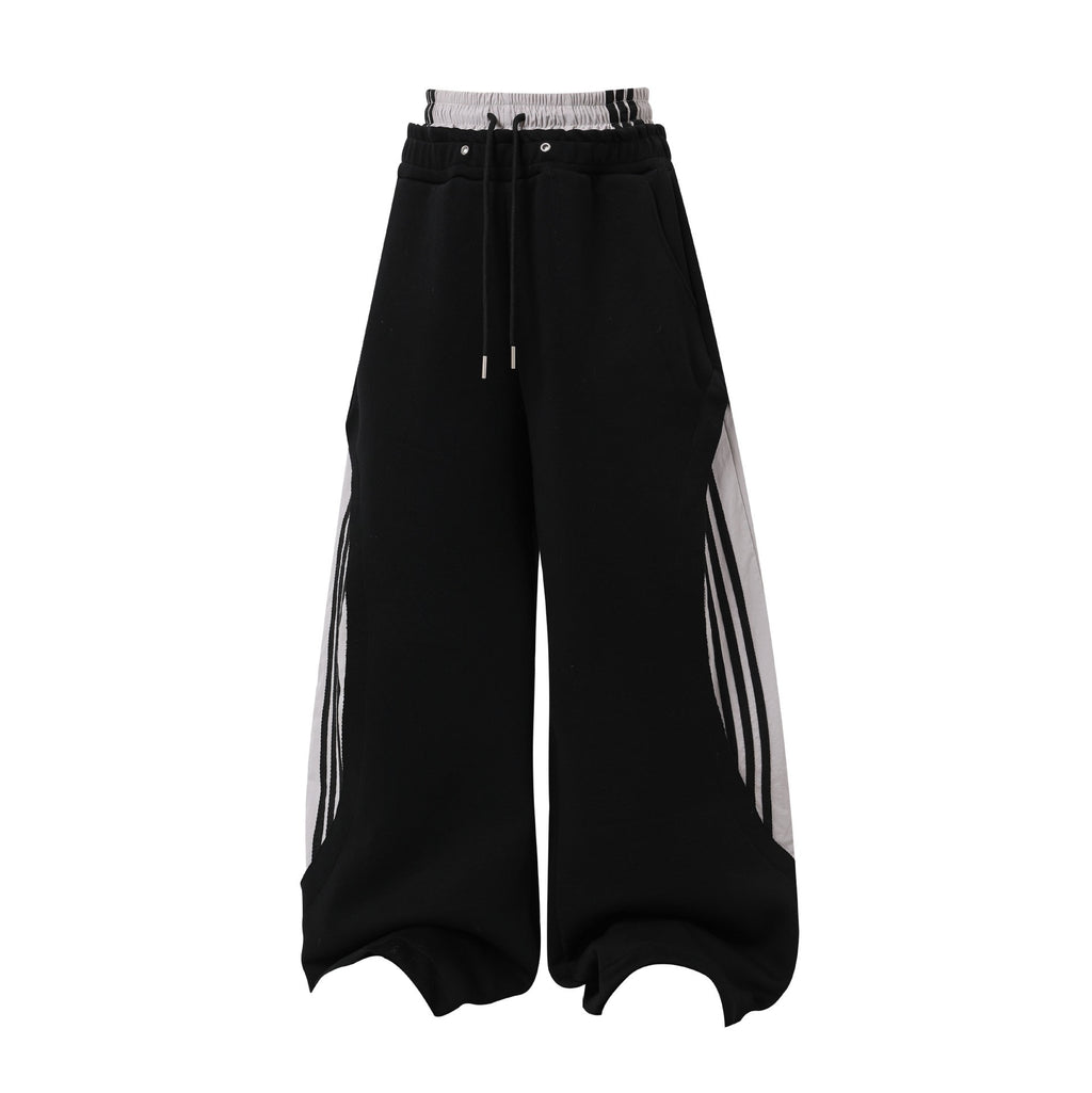 Omirad double-waist stripe wide-leg sweatpants