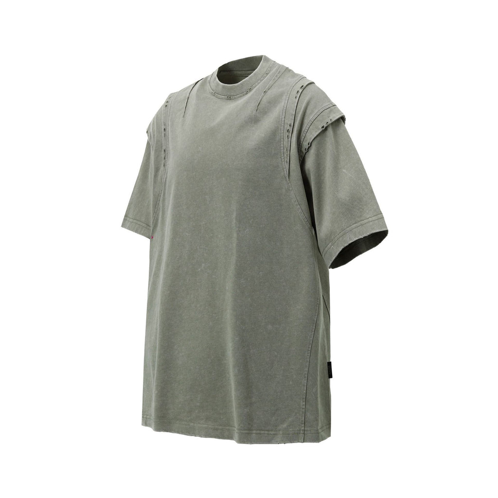 Layered Shoulder Tees washed t-shirts with double-stitched shoulder details.