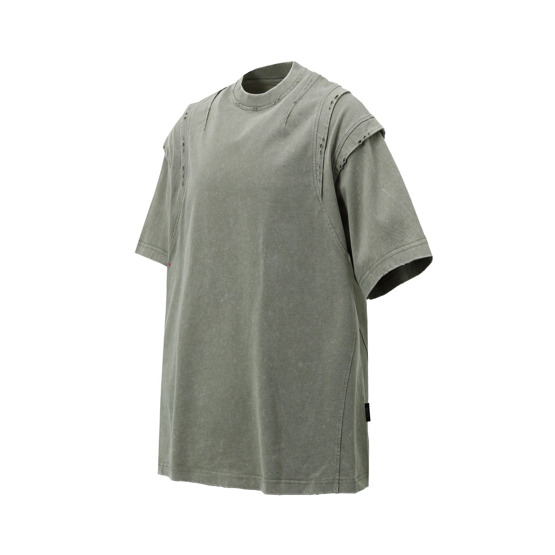 Layered Shoulder Tees washed t-shirts with double-stitched shoulder details.