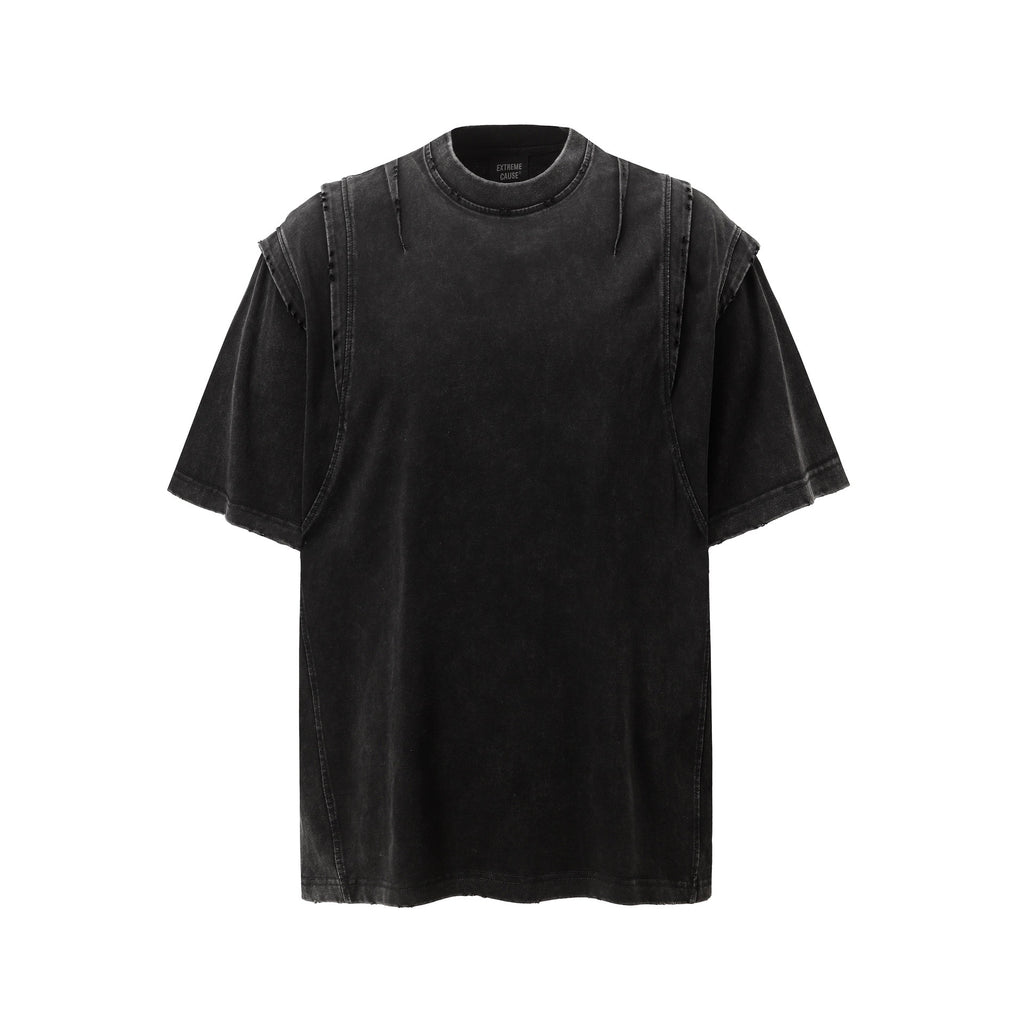 Layered Shoulder Tees washed t-shirts with double-stitched shoulder details.