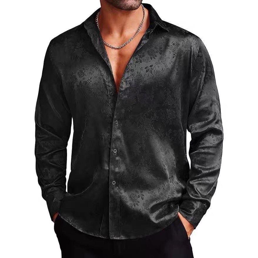 Noir Jacquard Satin Shirt