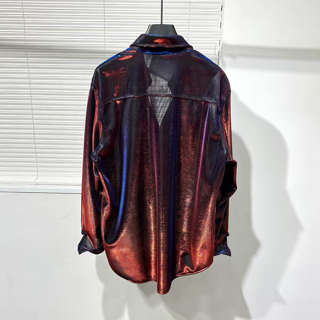 Bordeaux Eclipse Satin Shirt