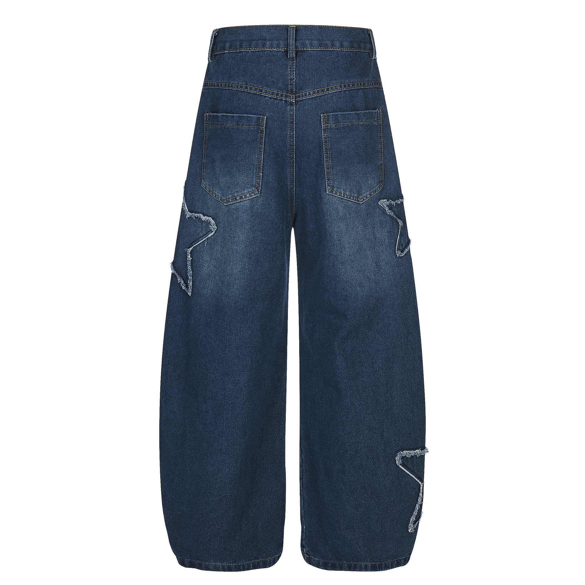 Star Embroidery Wide-Leg Pants