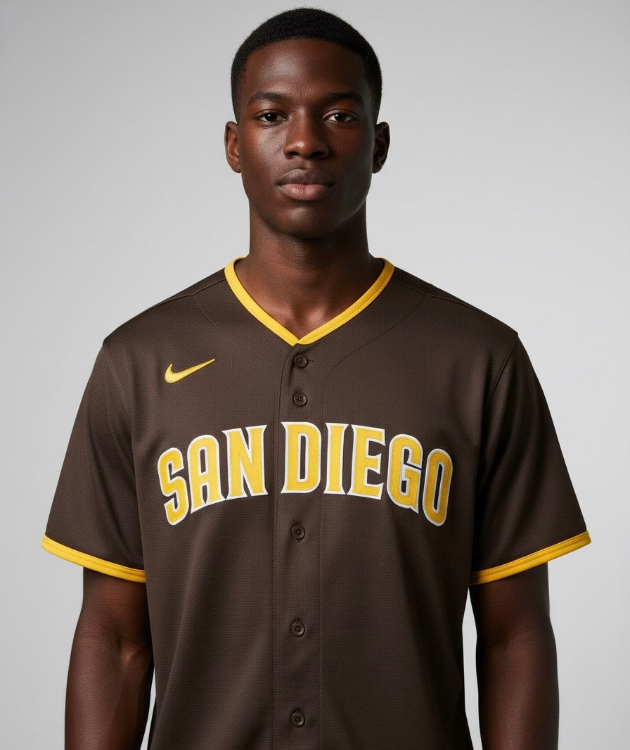 San Diego Padres Jersey in brown and yellow