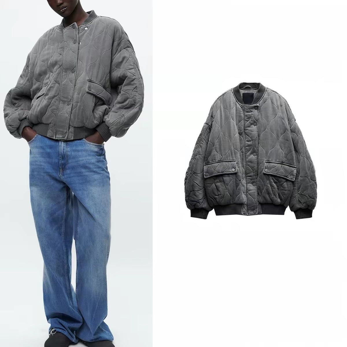Quilted Bomber Jacket