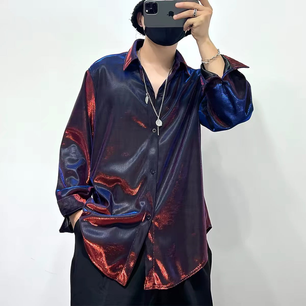 Bordeaux Eclipse Satin Shirt