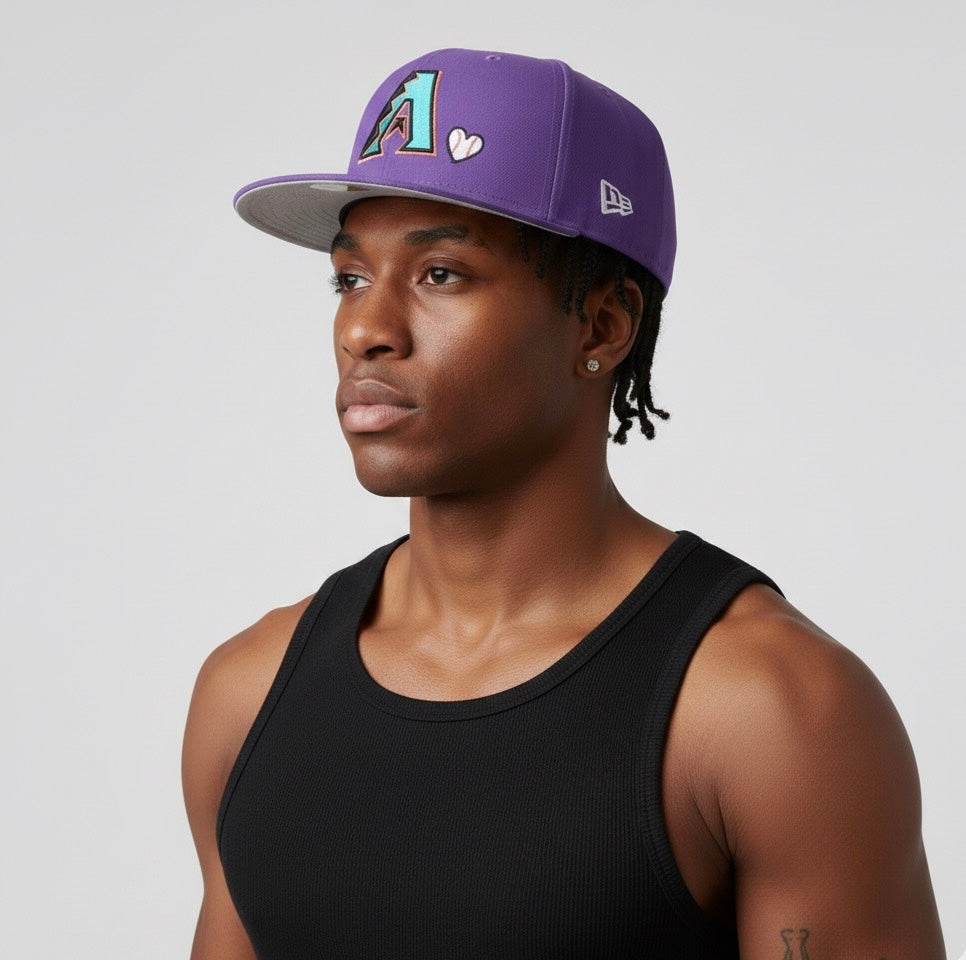 Arizona Diamondbacks Team Heart 59FIFTY fitted cap in purple