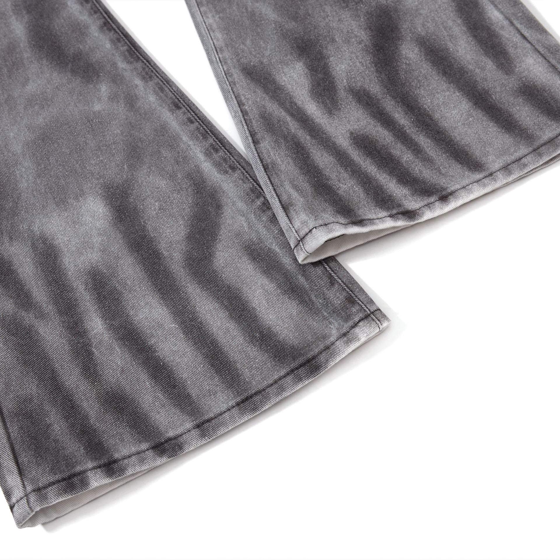 Washed Charcoal gray Wide-Leg Denim