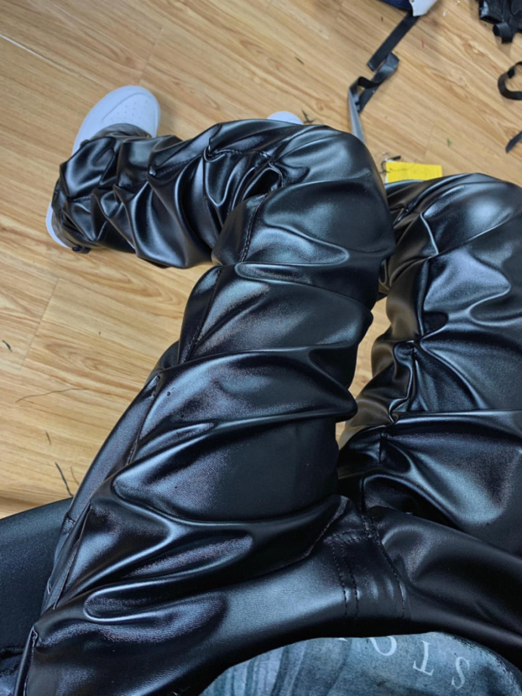 Ruffle Leather Pant