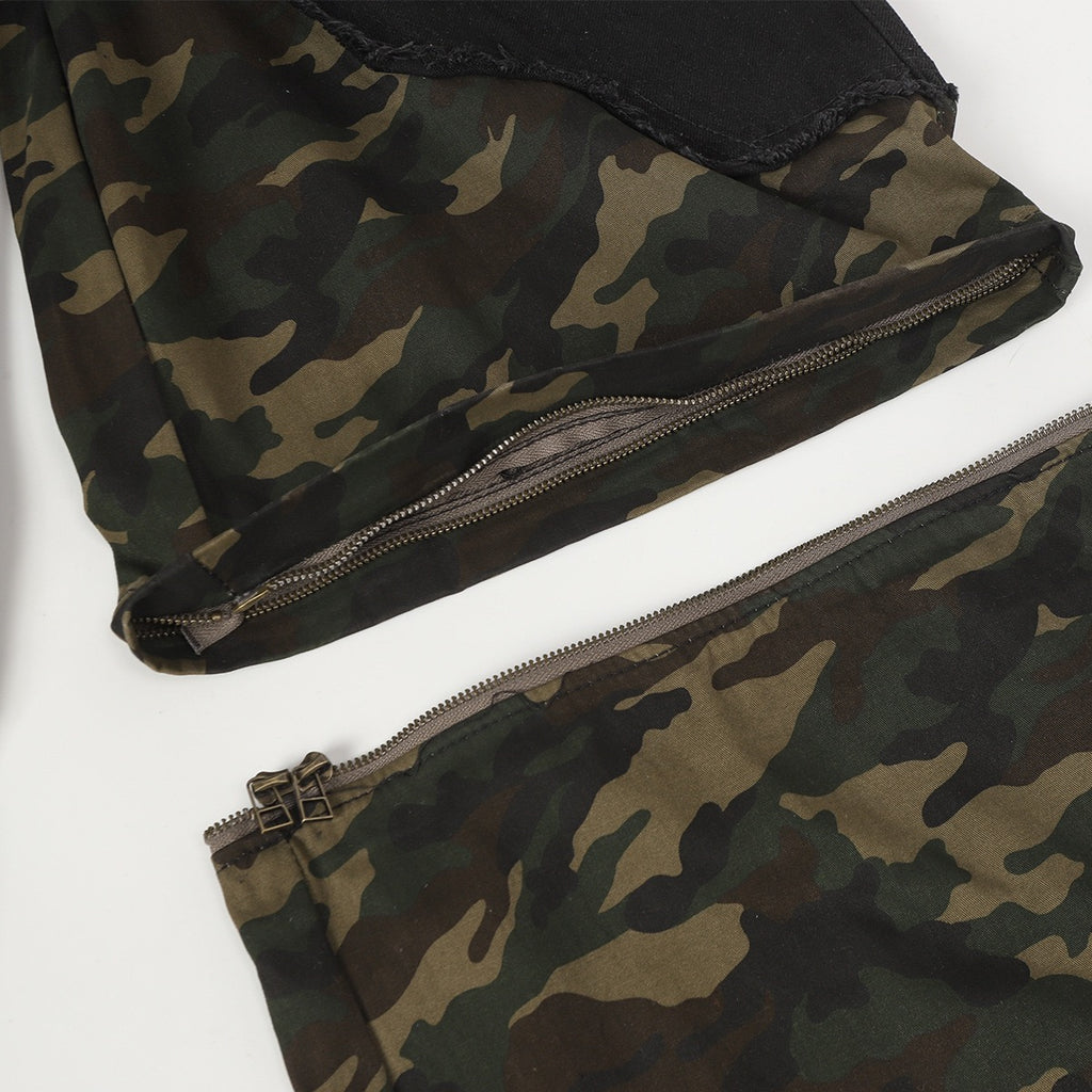 Camo Two-Piece Baggy Wide-Leg Jeans