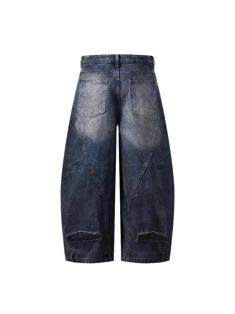 Splicing Design Jeans Loose and Lazy Ins Pants