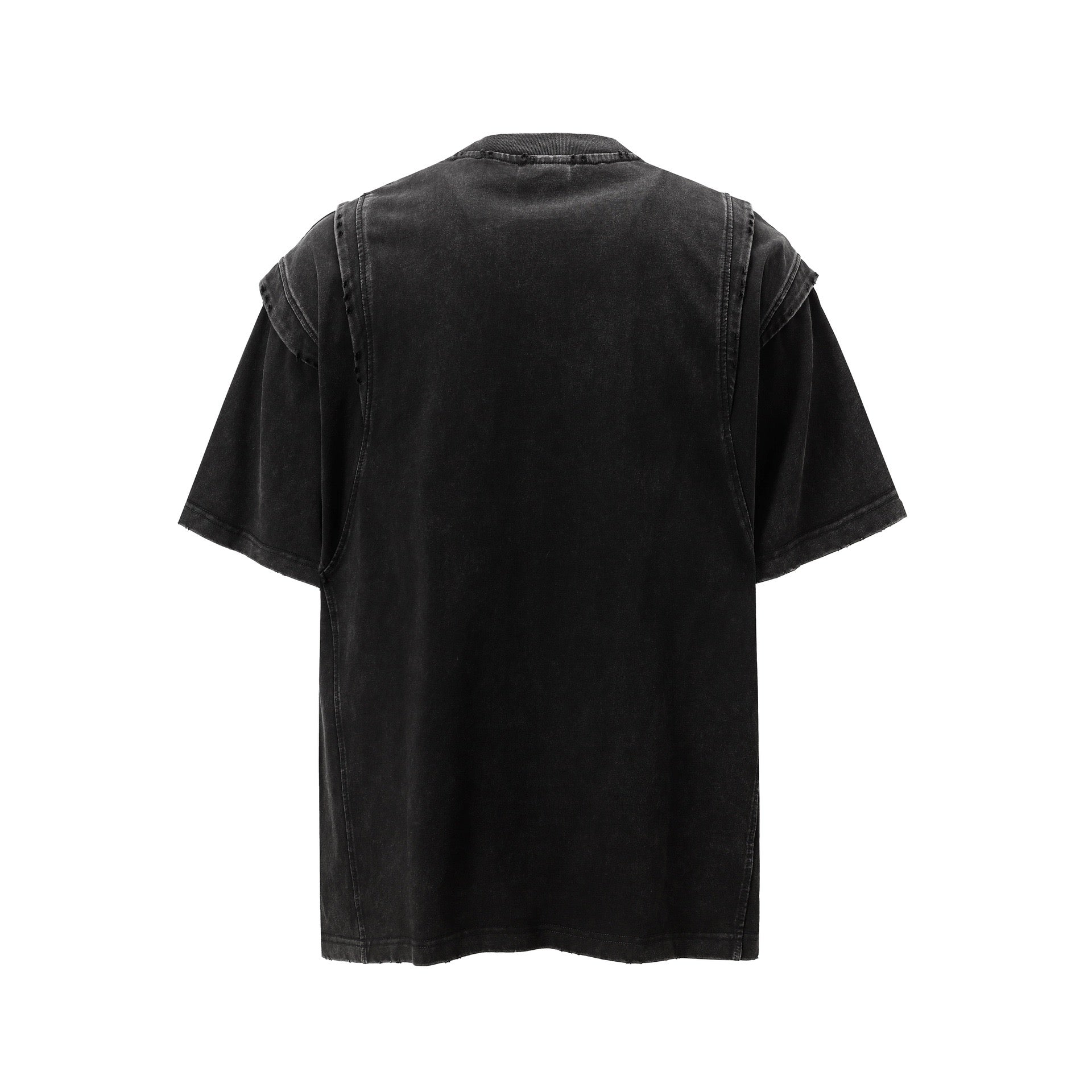 Layered Shoulder Tees washed t-shirts with double-stitched shoulder details.