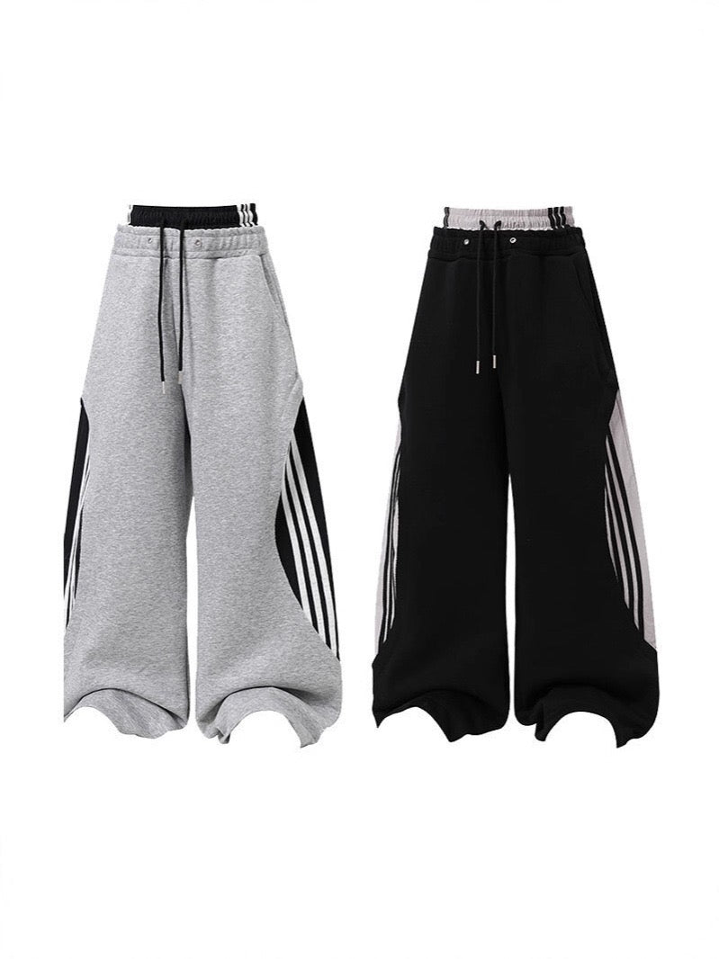Omirad double-waist stripe wide-leg sweatpants