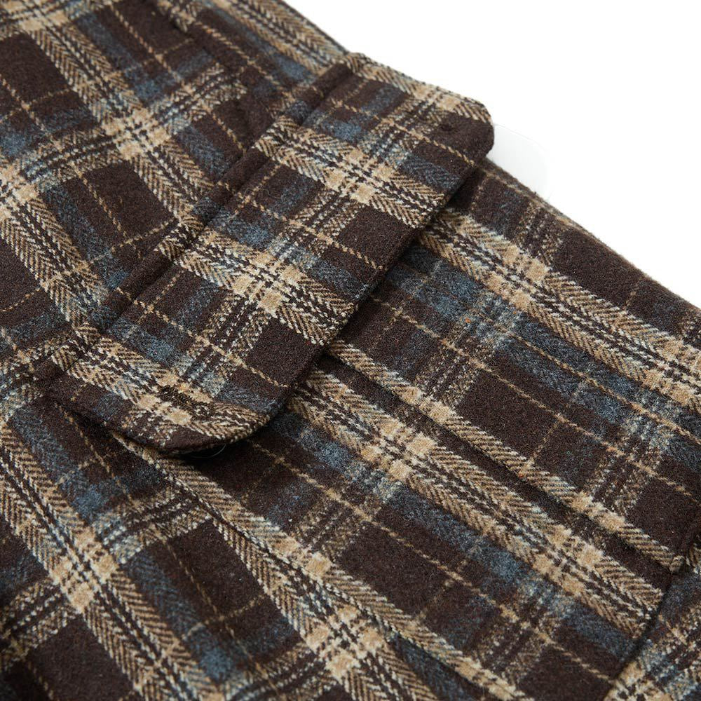 Brown plaid wide-leg cargo pants