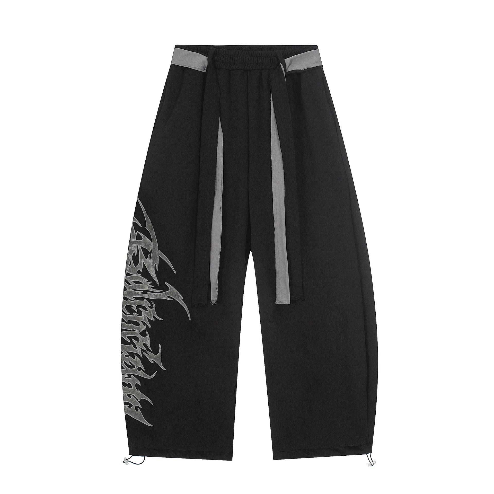 Graphic Drawstring Joggers large gothic/flame side graphic