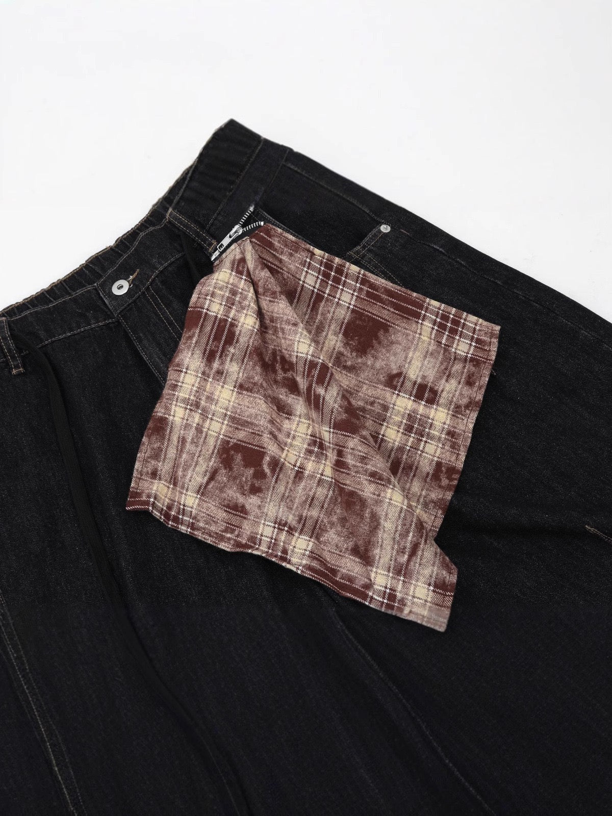 Baggy Retro Machete Design Denim Shorts