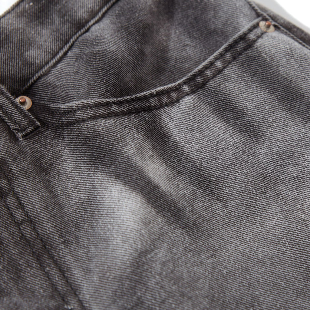 Washed Charcoal gray Wide-Leg Denim